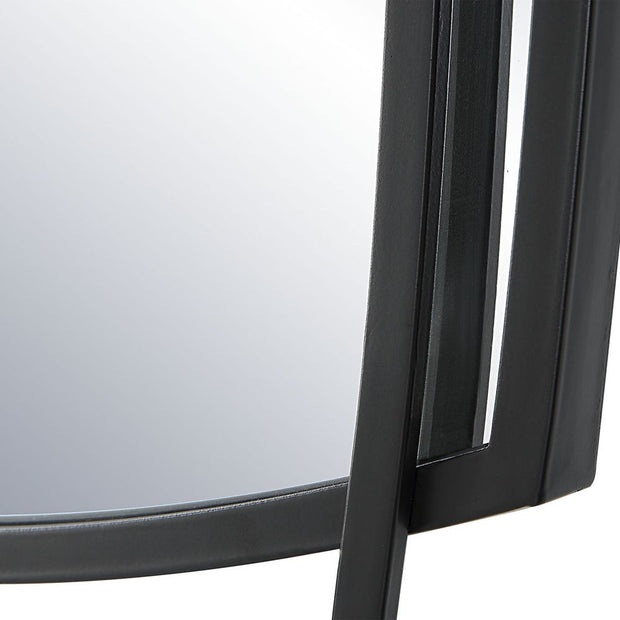 Casa Bella Living Unique Overlapping Metal Framed Satin Black Mirror