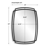 Casa Bella Living Unique Overlapping Metal Framed Satin Black Mirror