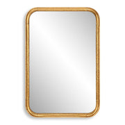 Casa Bella Living Unique Rectangular Lightly Antique Gold Leaf Mirror