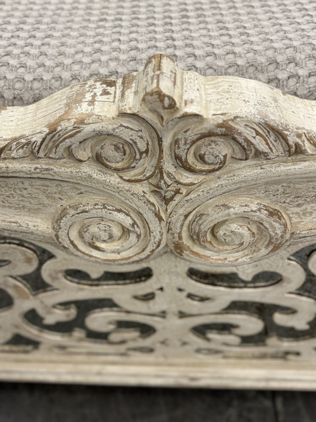 Casa Bonita Peruvian Hand-Painted Carved Wood and Antiqued Mirror Raquel Queen Size Bed