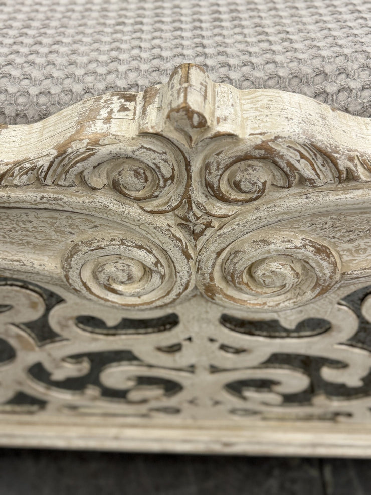 Casa Bonita Peruvian Hand-Painted Carved Wood and Antiqued Mirror Raquel Queen Size Bed