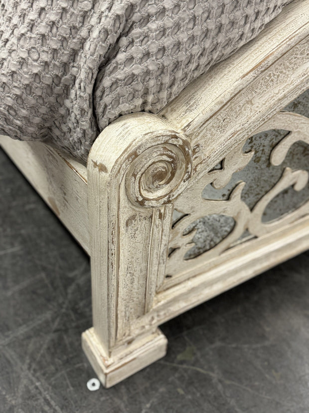 Casa Bonita Peruvian Hand-Painted Carved Wood and Antiqued Mirror Raquel Queen Size Bed