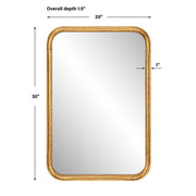 Casa Bella Living Unique Rectangular Lightly Antique Gold Leaf Mirror