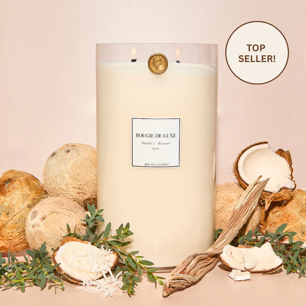 Big Ass Luxuries Santal & Coconut Big Ass Candle ~ 300 oz. 750-1,000 Hours Burn Time