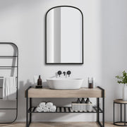 Casa Bella Living Arched Top Matte Black Framed Mirror