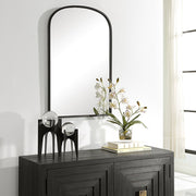 Casa Bella Living Arched Top Matte Black Framed Mirror
