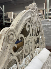 Casa Bonita Peruvian Hand-Painted Carved Wood and Antiqued Mirror Raquel Queen Size Bed