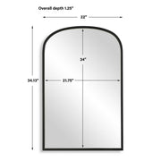 Casa Bella Living Arched Top Matte Black Framed Mirror