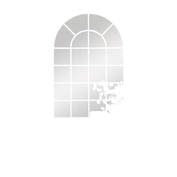 Casa Bella Living Rustic Gray Arched Windowpane Mirror