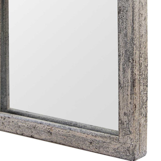 Casa Bella Living Rustic Gray Arched Windowpane Mirror