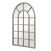 Casa Bella Living Rustic Gray Arched Windowpane Mirror
