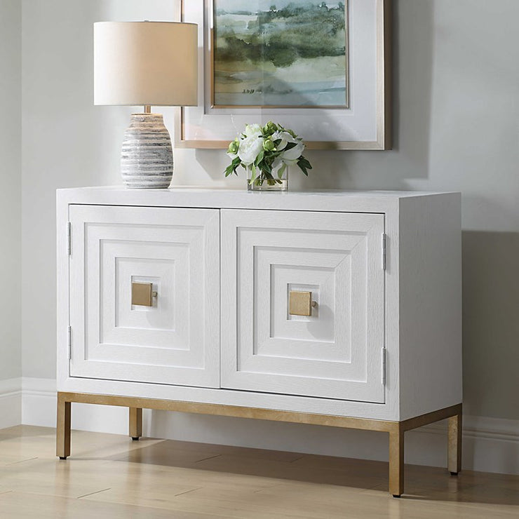 Uttermost Aiken White 2 Door Cabinet Chest
