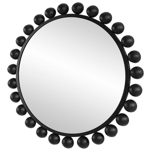 Casa Bella Living Round Metal Dome Shaped Ornaments Framed Round Mirror