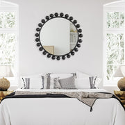 Casa Bella Living Round Metal Dome Shaped Ornaments Framed Round Mirror