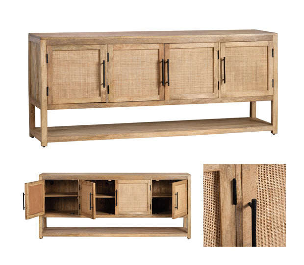 Crestview Collection Valley Creek Light Natural Mango Wood Sideboard