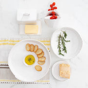 Vietri Lastra White Chip and Dip Server ~ Handcrafted Italian Stoneware