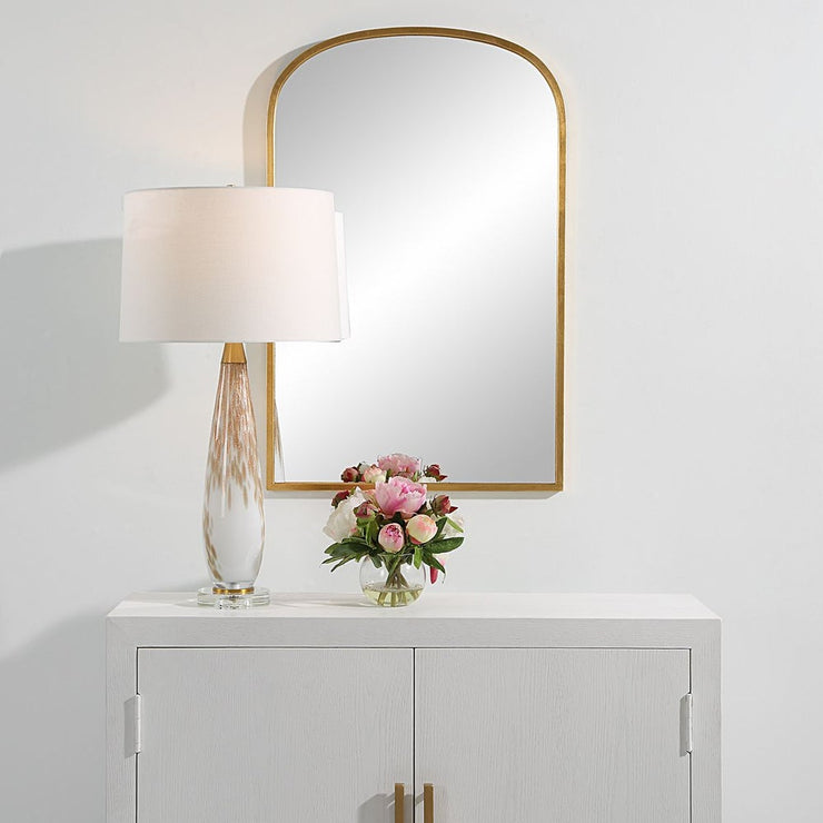 Casa Bella Living Arched Unique Gold Leaf Framed Mirror