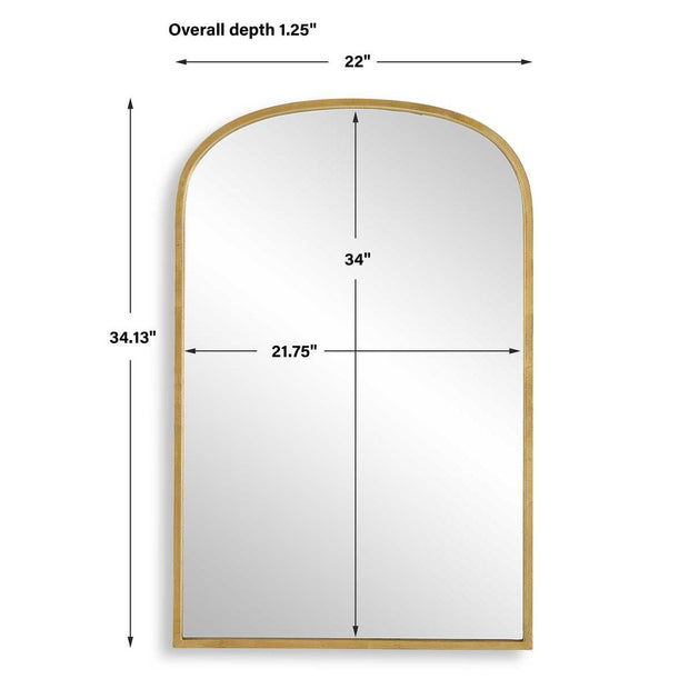 Casa Bella Living Arched Unique Gold Leaf Framed Mirror