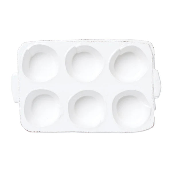 Vietri Lastra White Muffin Tin ~ Handcrafted Italian Stoneware