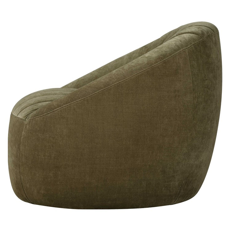 Uttermost Narrows Moss Green Velvet Chenille Channeled Swivel Chair