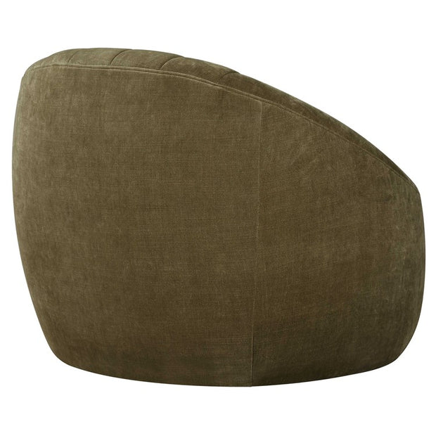 Uttermost Narrows Moss Green Velvet Chenille Channeled Swivel Chair