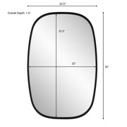 Casa Bella Living Rounded Corners Satin Black Framed Mirror