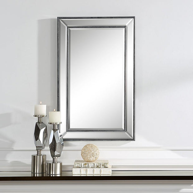 Casa Bella Living Beveled Mirror With Black Beading