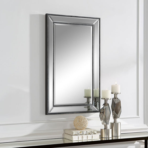 Casa Bella Living Beveled Mirror With Black Beading
