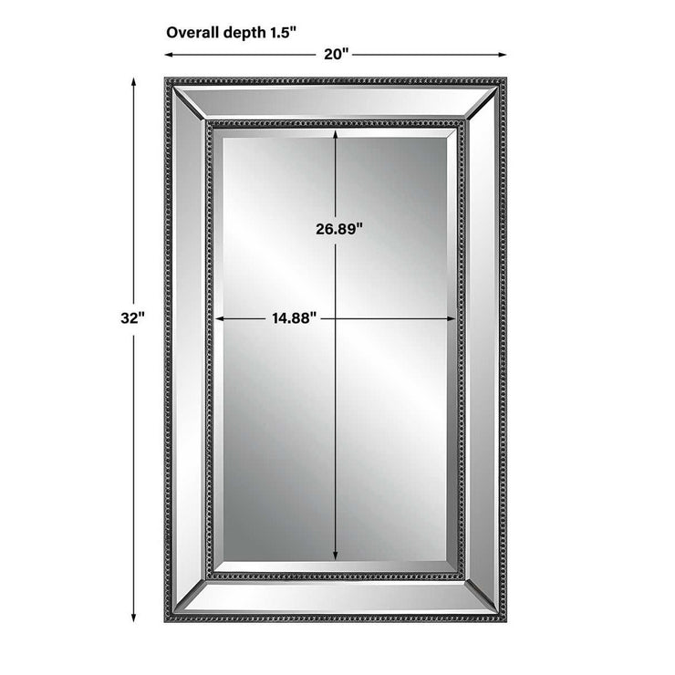 Casa Bella Living Beveled Mirror With Black Beading