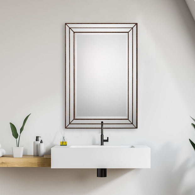 Casa Bella Living Finished In Metallic Bronze Framed Mirror