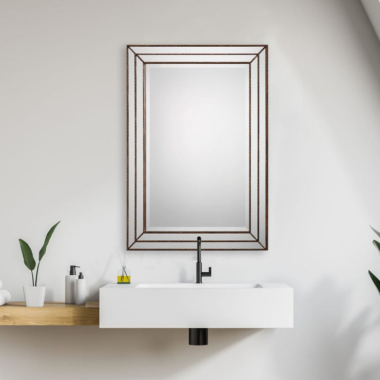 Casa Bella Living Finished In Metallic Bronze Framed Mirror