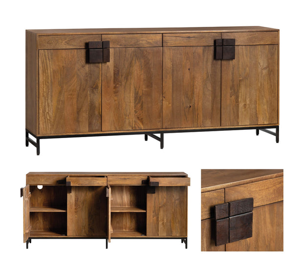 Crestview Collection Ventura 4- Door, 4- Drawer Media Credenza