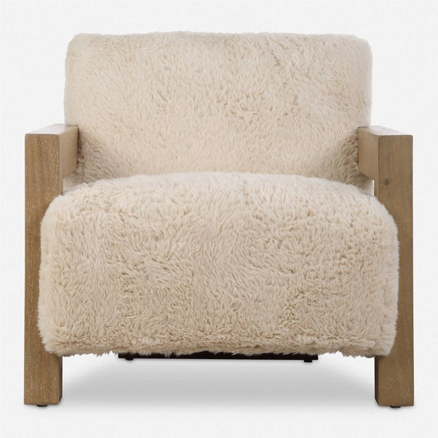 Uttermost Jackson Caramel Long Haired Faux Sheepskin Accent Chair