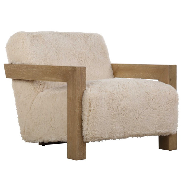Uttermost Jackson Caramel Long Haired Faux Sheepskin Accent Chair