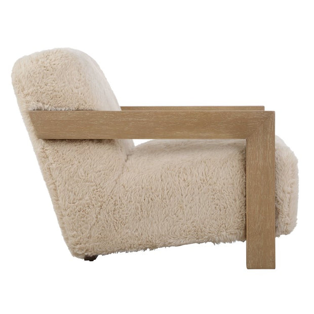 Uttermost Jackson Caramel Long Haired Faux Sheepskin Accent Chair
