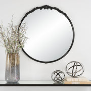 Casa Bella Living Rich Satin Black Rounded Mirror