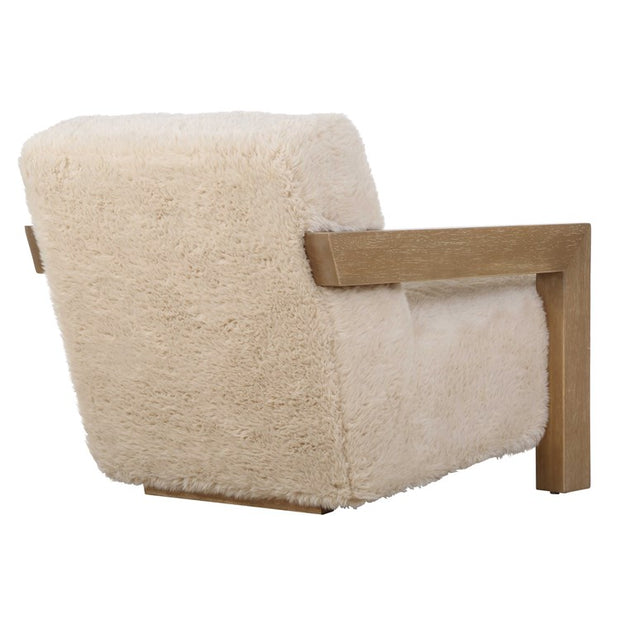 Uttermost Jackson Caramel Long Haired Faux Sheepskin Accent Chair
