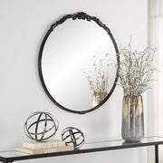 Casa Bella Living Rich Satin Black Rounded Mirror