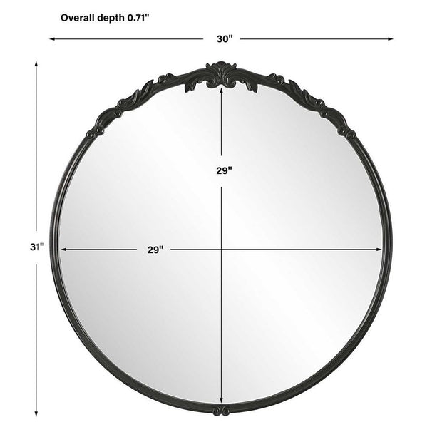 Casa Bella Living Rich Satin Black Rounded Mirror