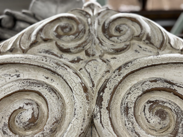 Casa Bonita Peruvian Hand-Painted Carved Wood and Antiqued Mirror Raquel Queen Size Bed