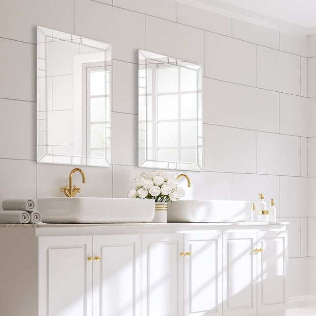 Casa Bella Living Beveled Mirror Panels Frame Mirror