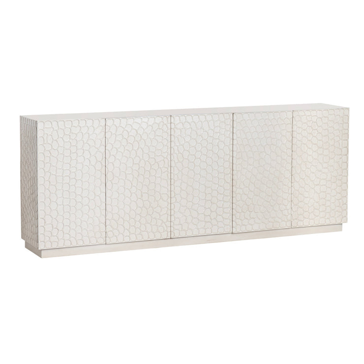 Crestview Collection Malibu White Mango Wood 5- Door Sideboard