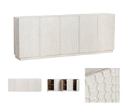 Crestview Collection Malibu White Mango Wood 5- Door Sideboard