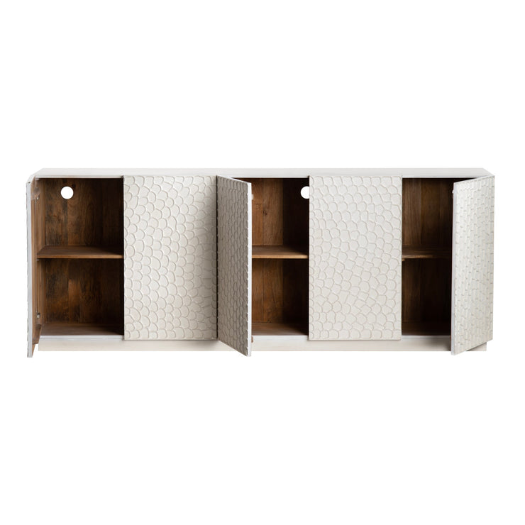 Crestview Collection Malibu White Mango Wood 5- Door Sideboard
