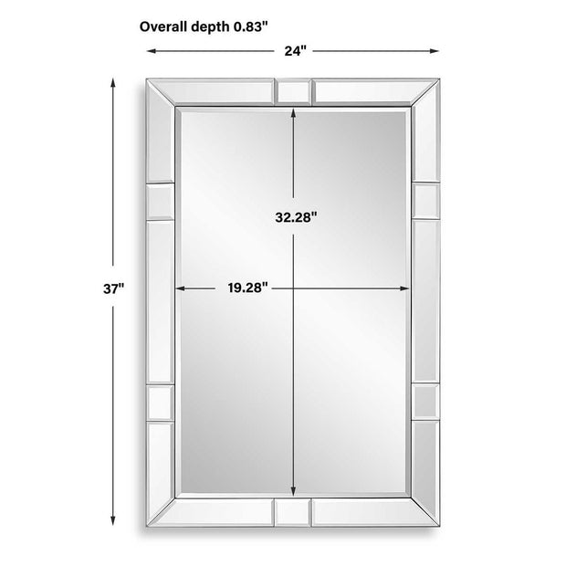 Casa Bella Living Beveled Mirror Panels Frame Mirror