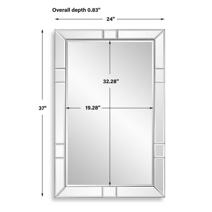 Casa Bella Living Beveled Mirror Panels Frame Mirror