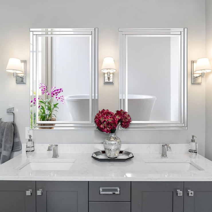 Casa Bella Living Beveled Rows Paneled Mirror
