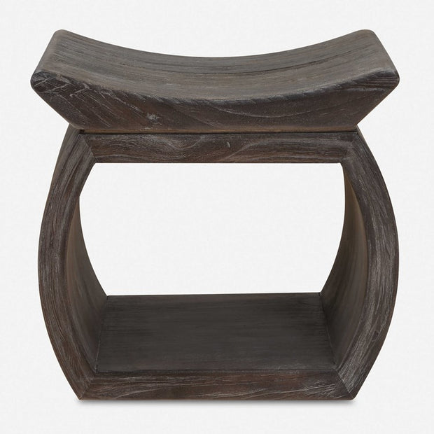 Uttermost Connor Reclaimed Wood Rustic Modern Walnut Accent Stool
