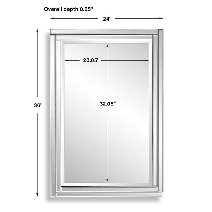 Casa Bella Living Beveled Rows Paneled Mirror
