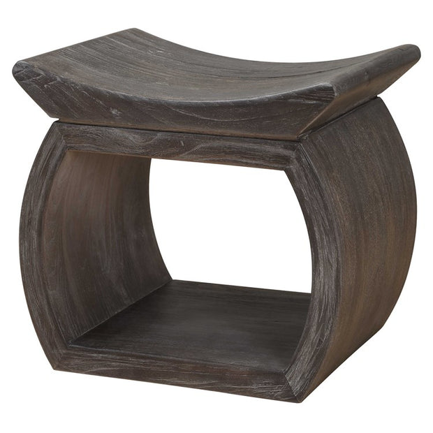 Uttermost Connor Reclaimed Wood Rustic Modern Walnut Accent Stool